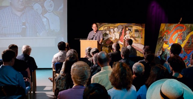 Steve H. Schneider (Late) Stanford with Michael Killen Art at His Back